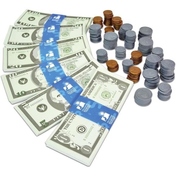 Kids Bank Play Money Set -Play Money for Kids-Over $5000 in Realistic Play Money - Picture 2 of 5